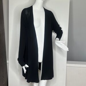 TSE Sz L Long Loose Fitting Cotton Viscose Open Cardigan Sweater